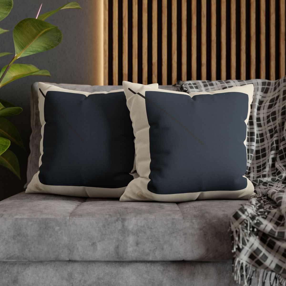 Diagonal Line And Square Balance soft cotton pillow cases