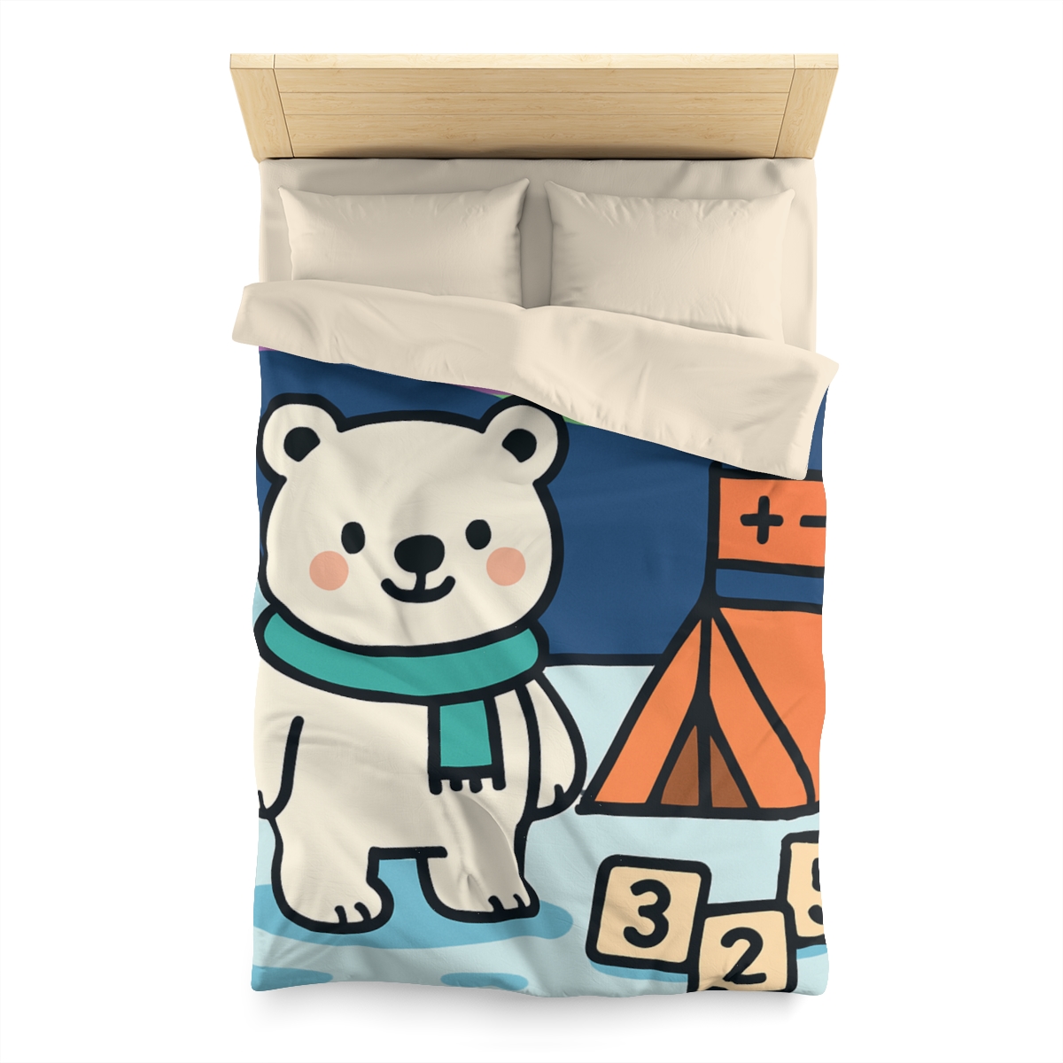Polar Bear Aurora Math Camp stylish duvet covers