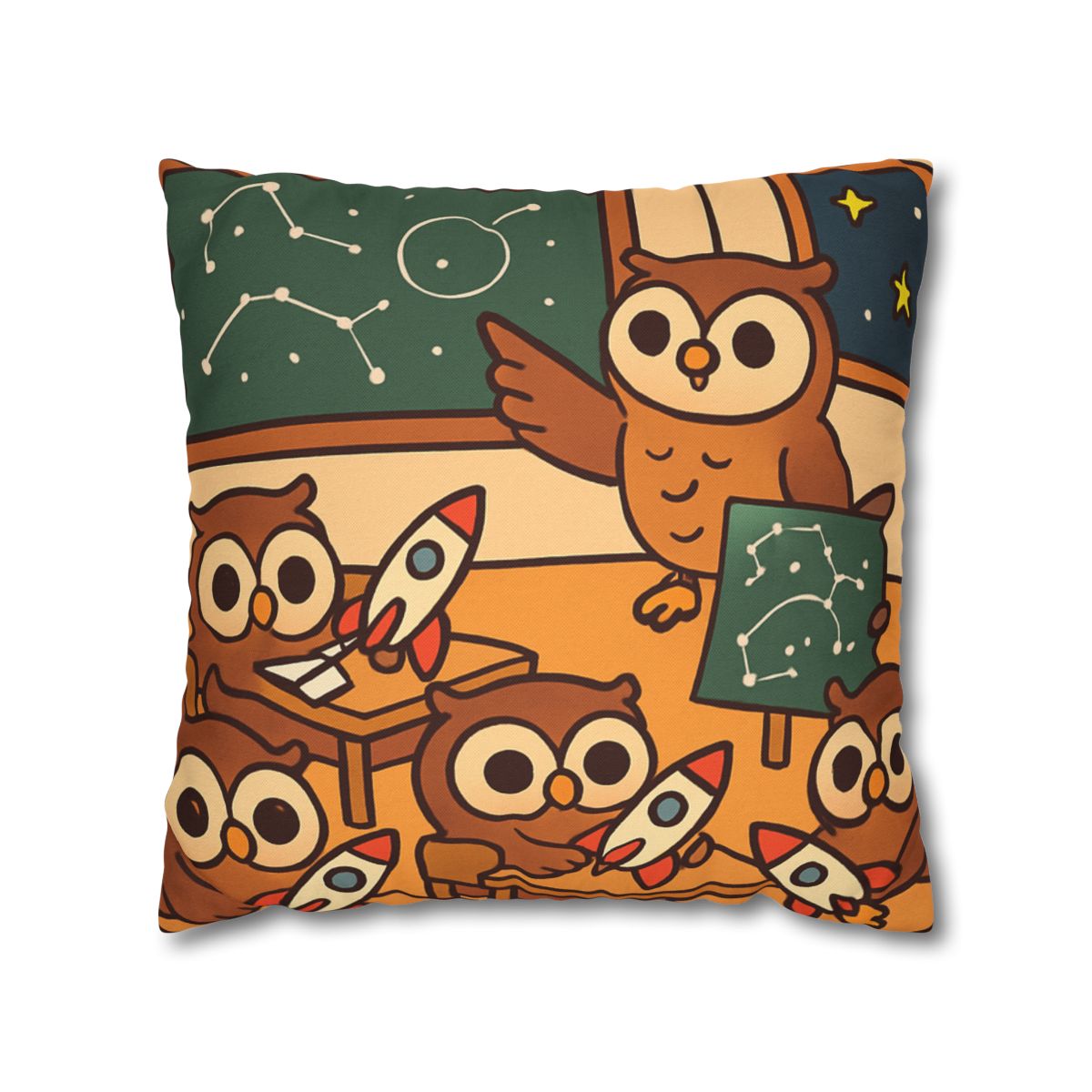 Rocket School Of Owls designer print pillow cases