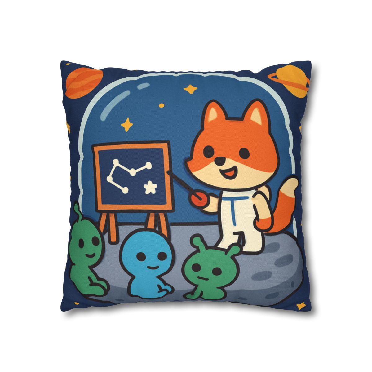 Comet Classroom With Curious Space Fox comfortable bedding pillow covers