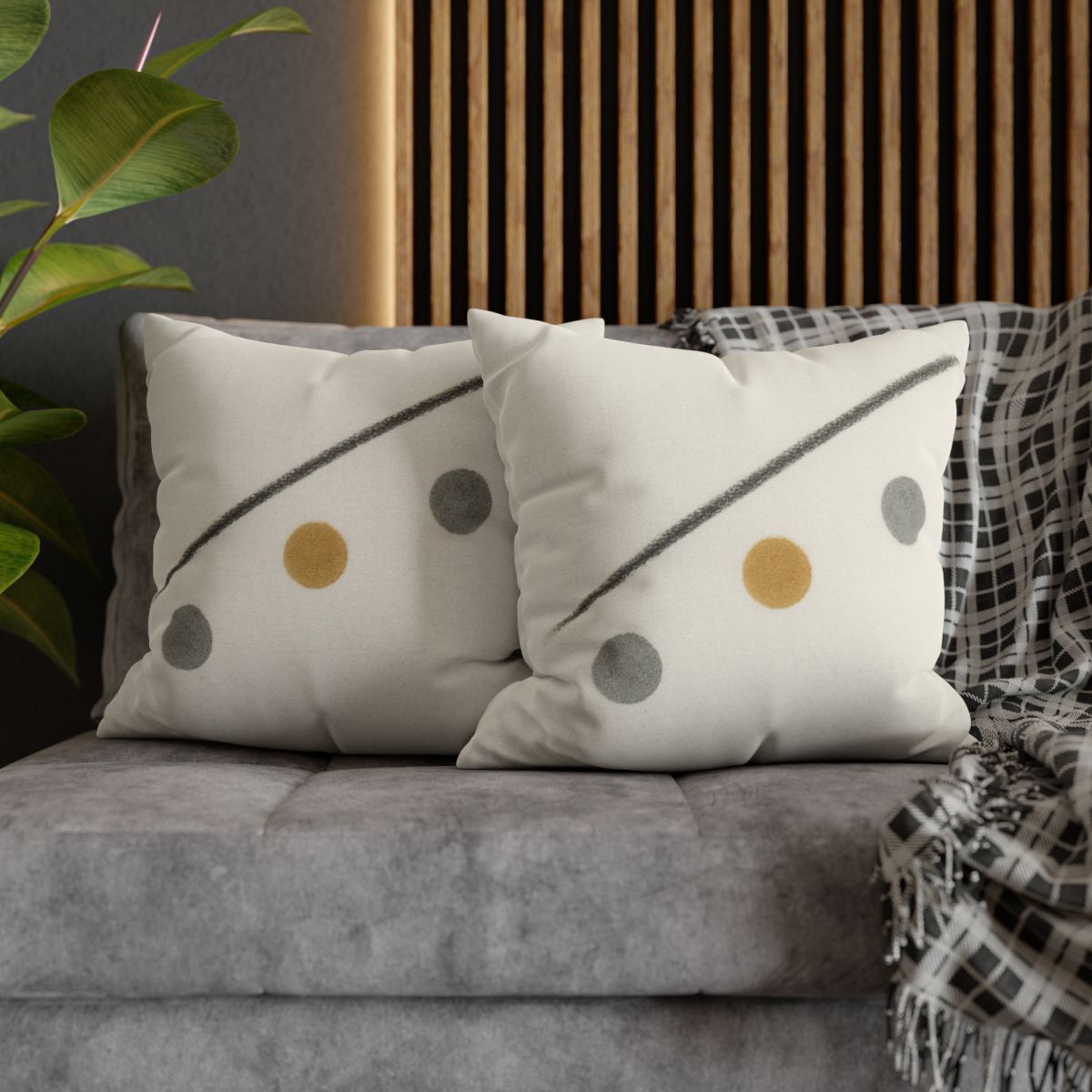 Diagonal Line And Triple Circles designer print pillow cases