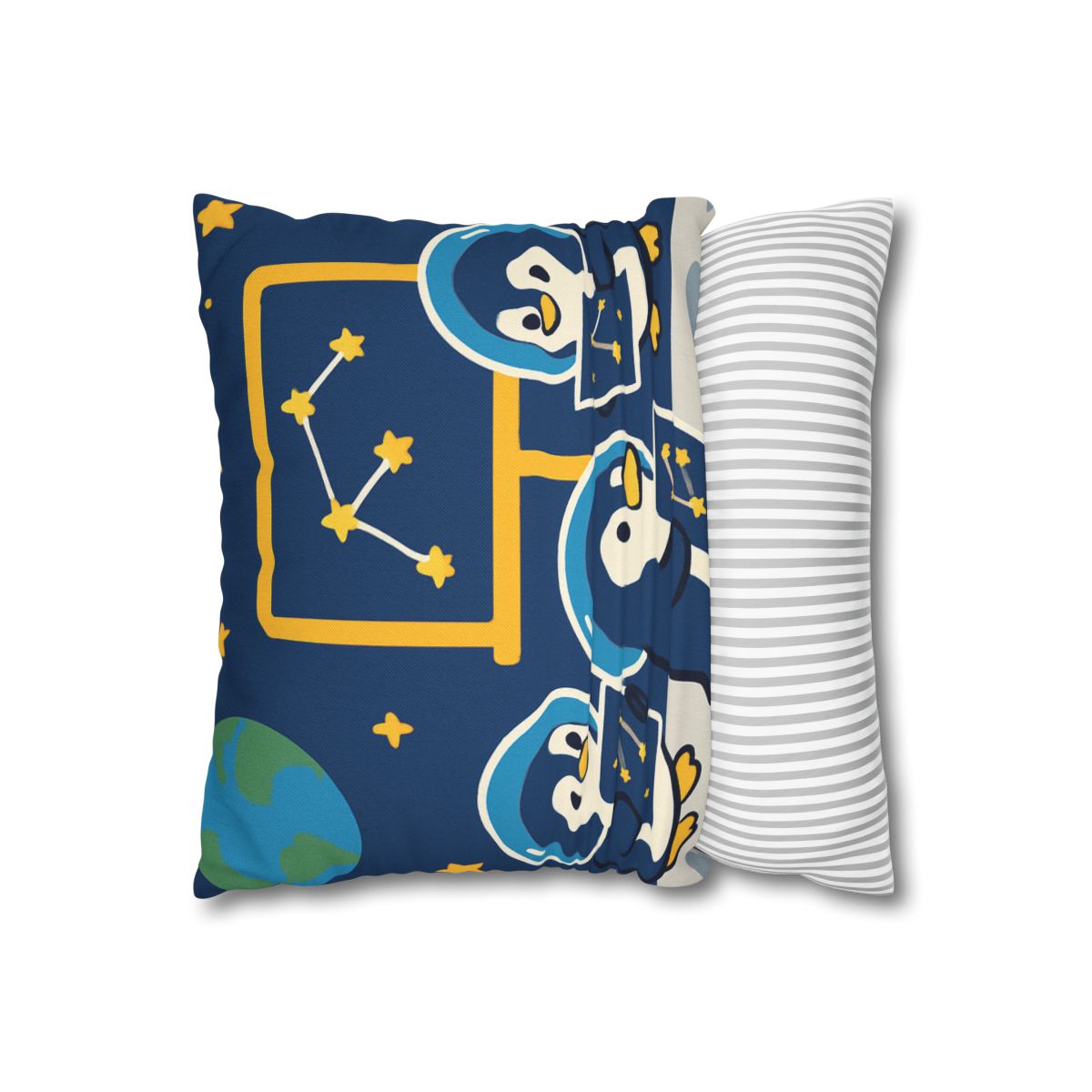 Space School For Curious Penguins personalized pillow covers