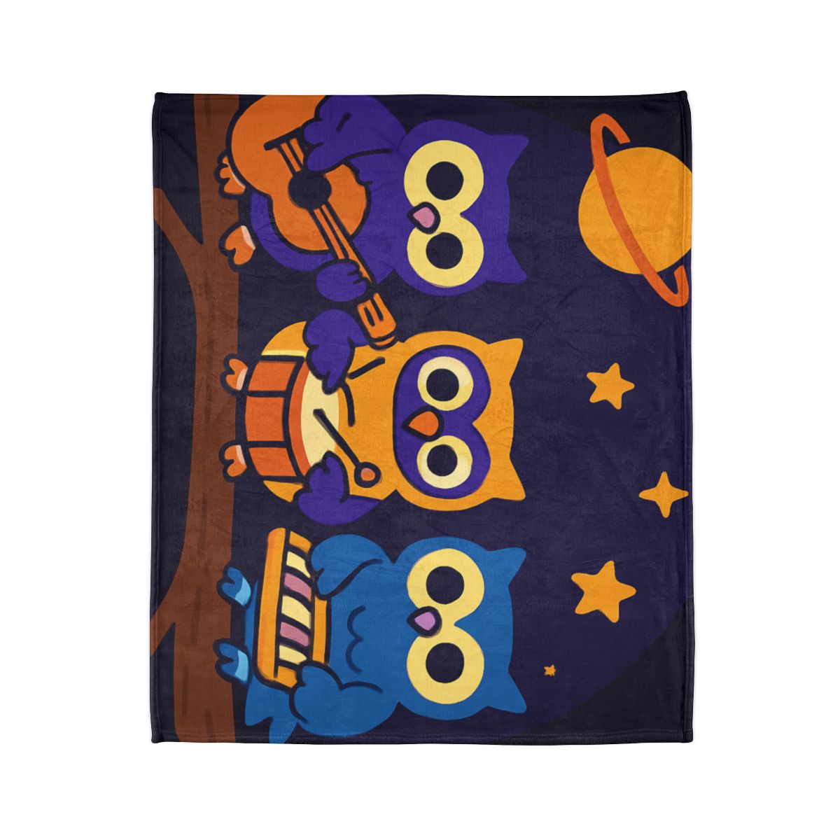 Star Song Owl Band stylish throw blankets
