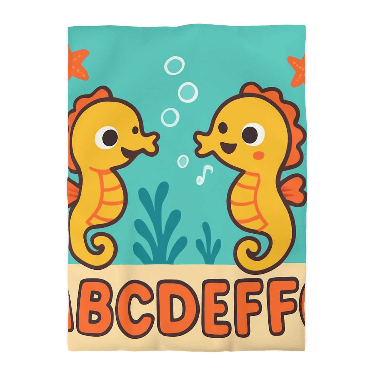 Underwater Alphabet Reef With Singing Seahorses custom duvets