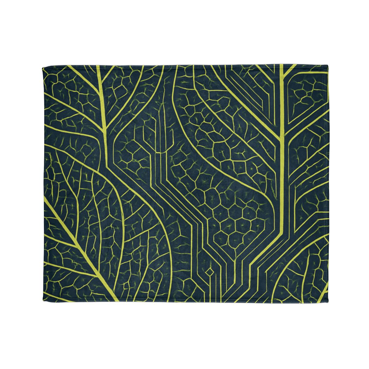Leaf Vein Circuit Mosaic designer printed blankets