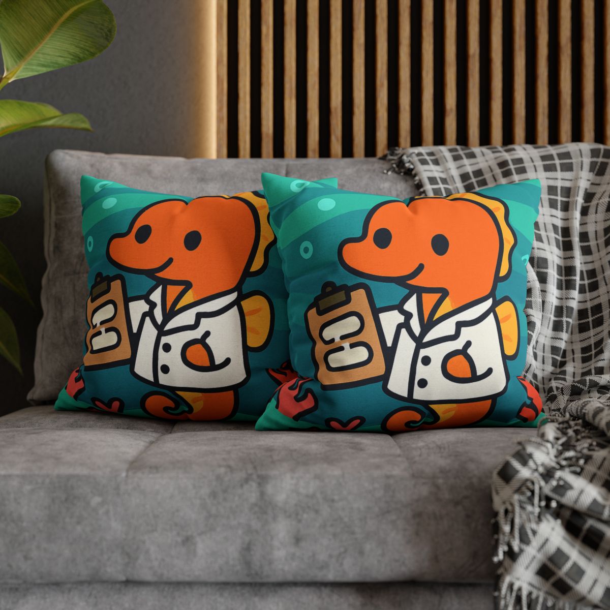 Aurora Reef Seahorse Scientist designer print pillow cases