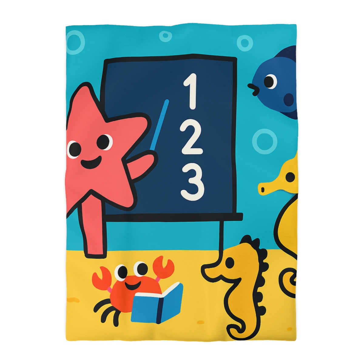 Starfish Schoolhouse Adventure designer printed duvets