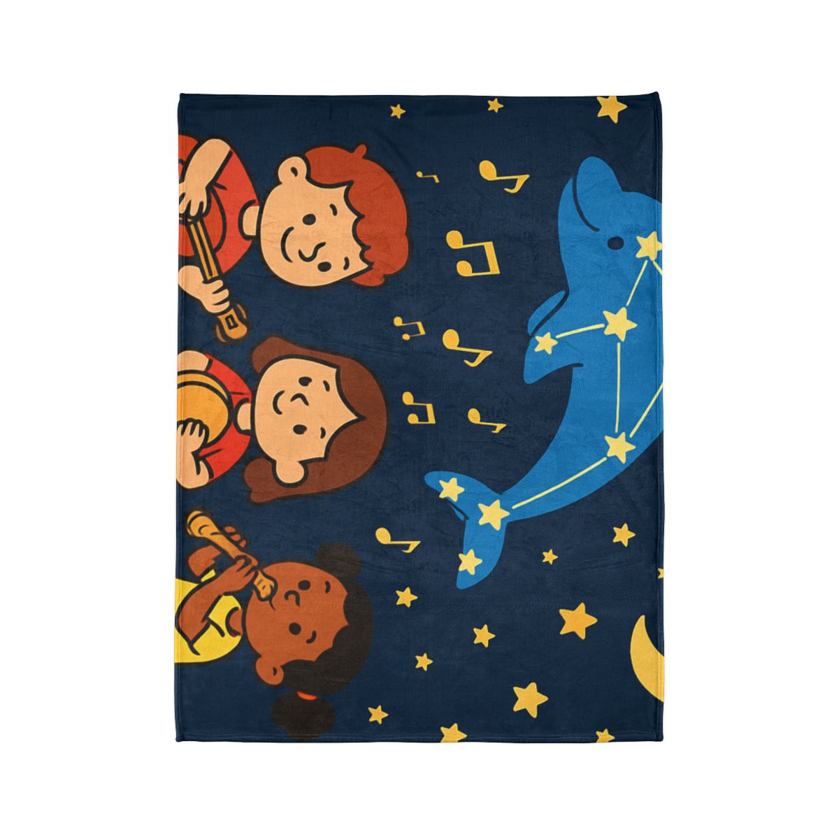 Starlight Orchestra Of The Dolphin Constellation designer printed blankets