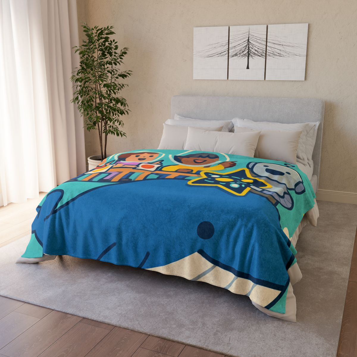 Comet Classroom In The Sky Whale decorative home blankets