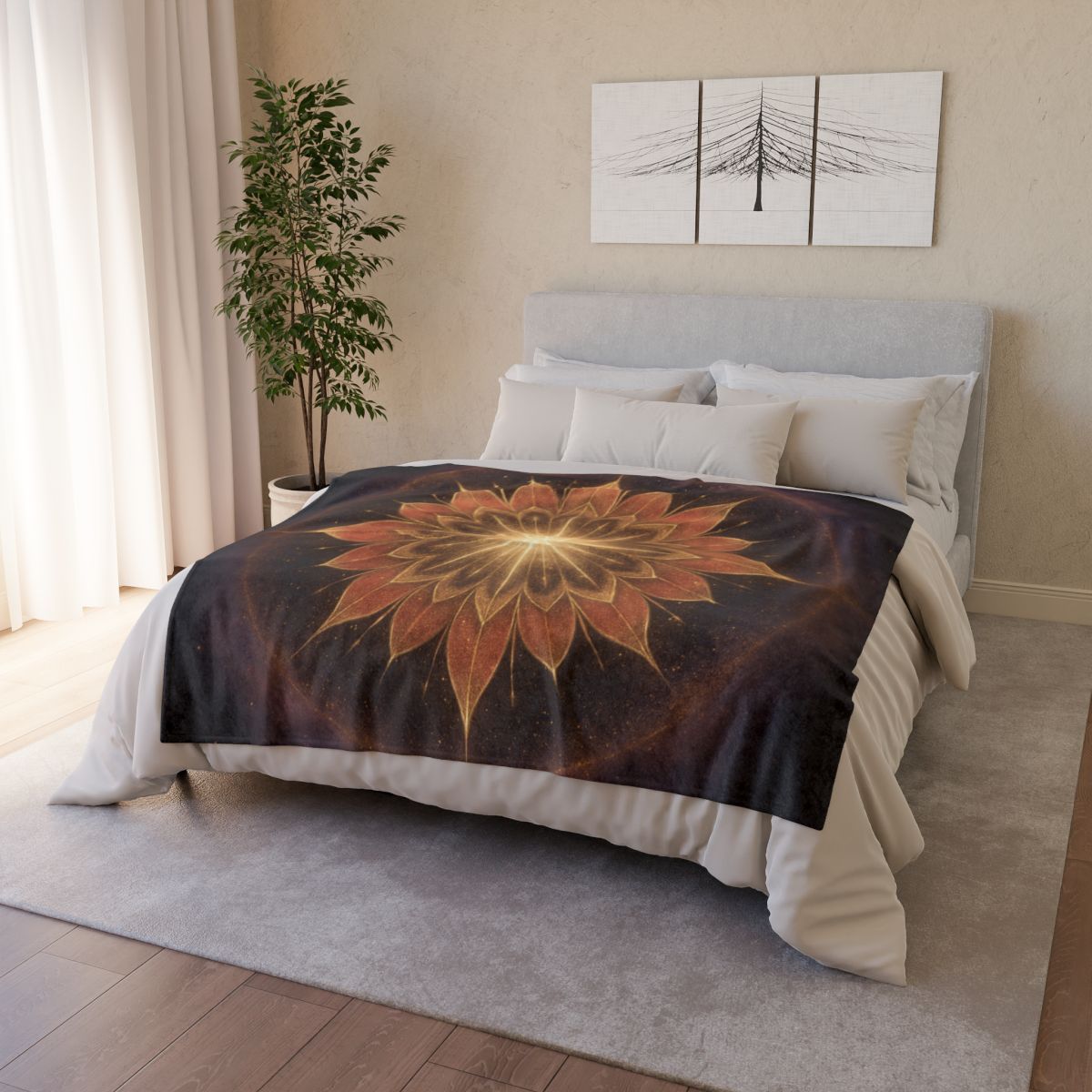 Starburst Petal Crown soft fleece blankets