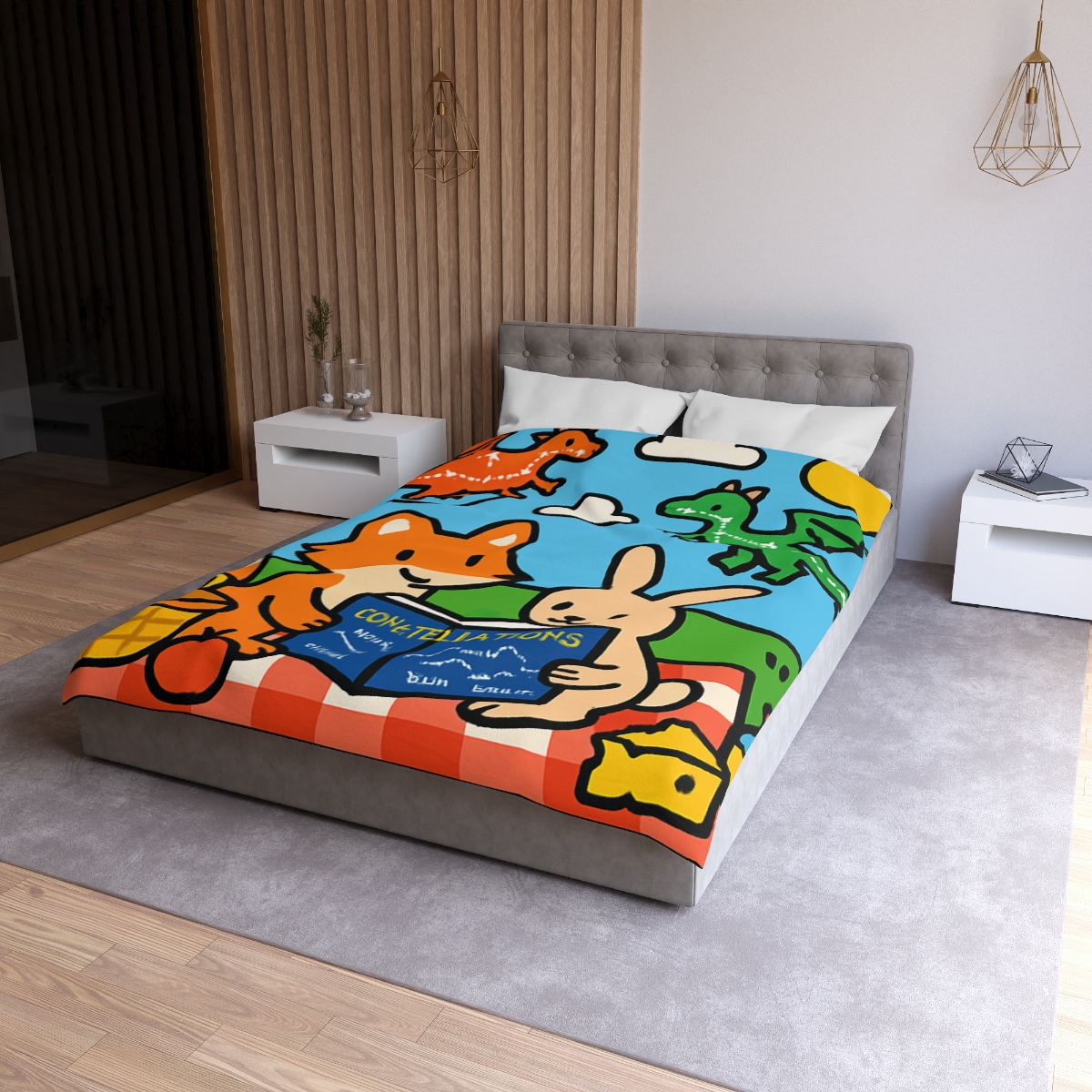 Sky Map Picnic With Dragon Kites soft comforter duvets