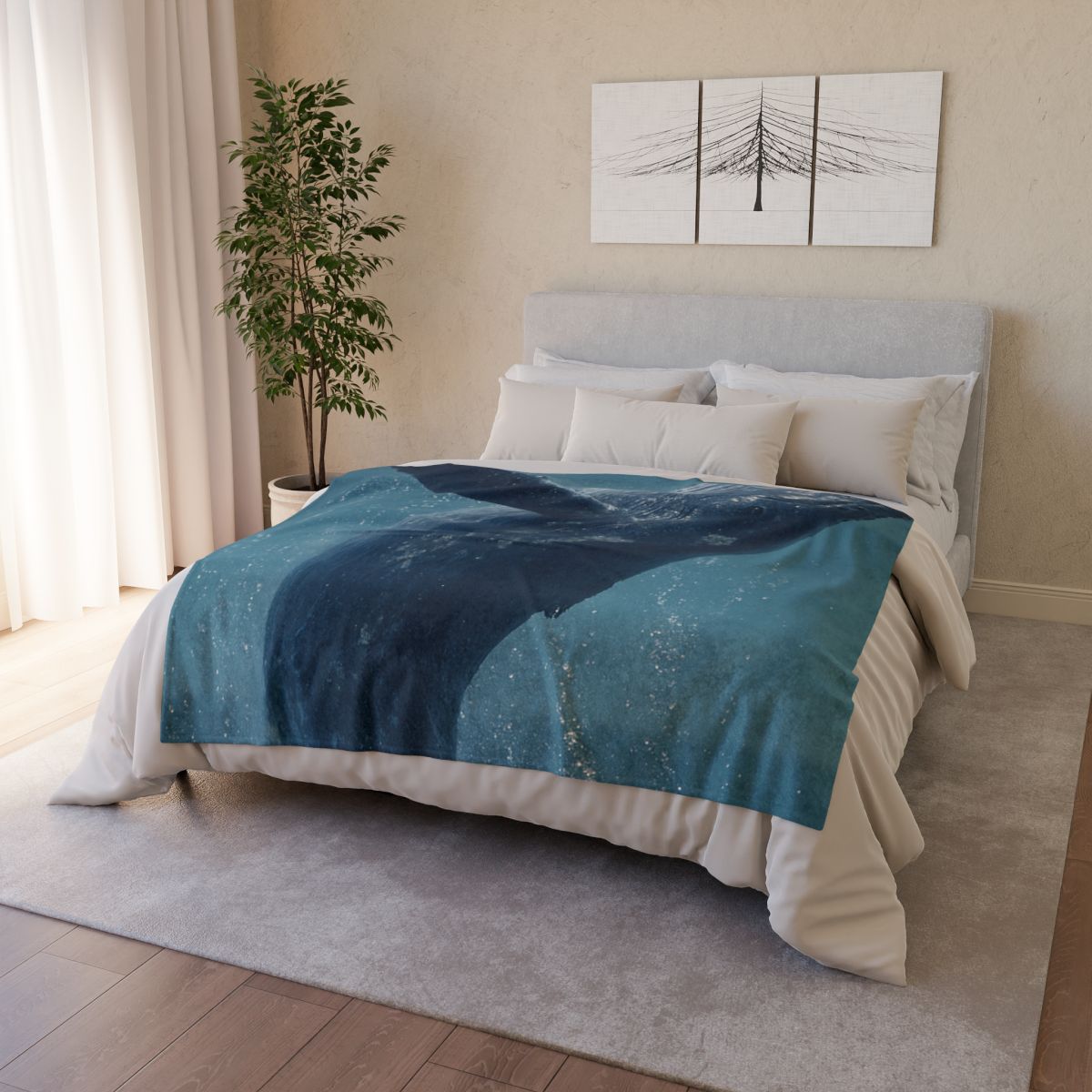 Ocean Song Humpback Whale personalized cozy blankets