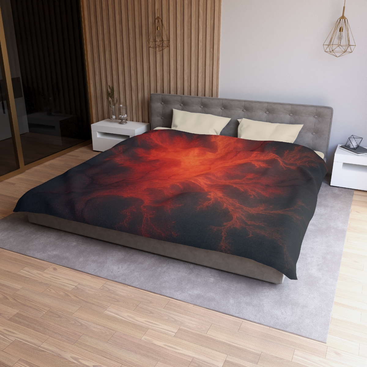 Fractal Nebula Tidal Bloom stylish duvet covers
