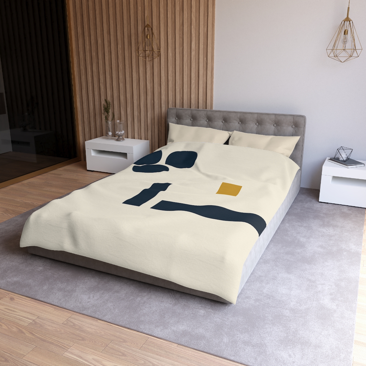 Quiet Triad And Offset Bars unique patterned duvets