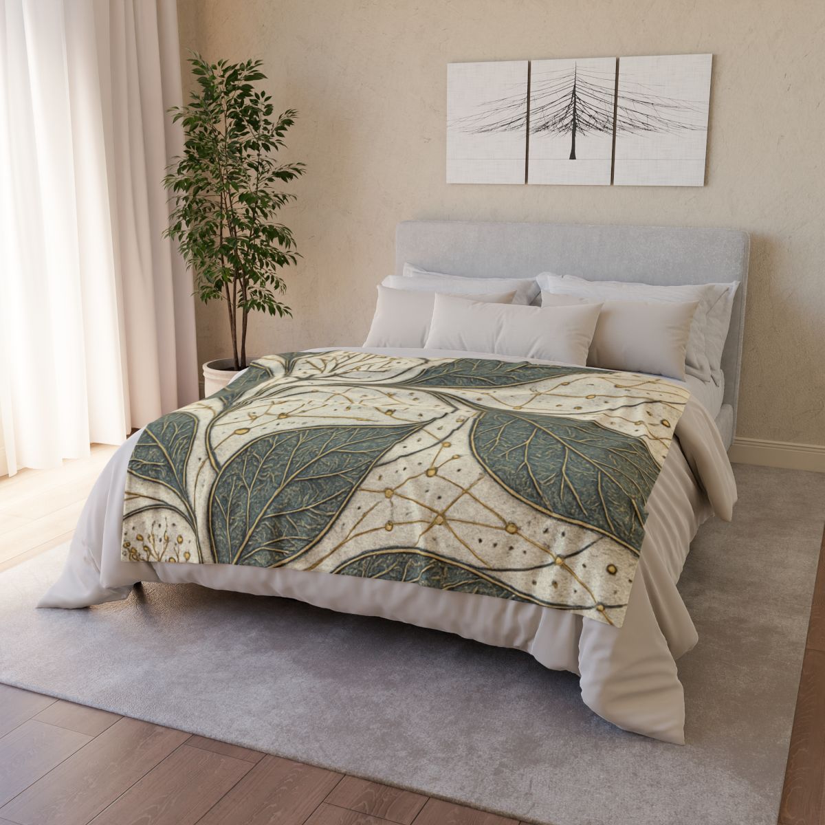 Leaf Vein Starchart Filigree stylish throw blankets