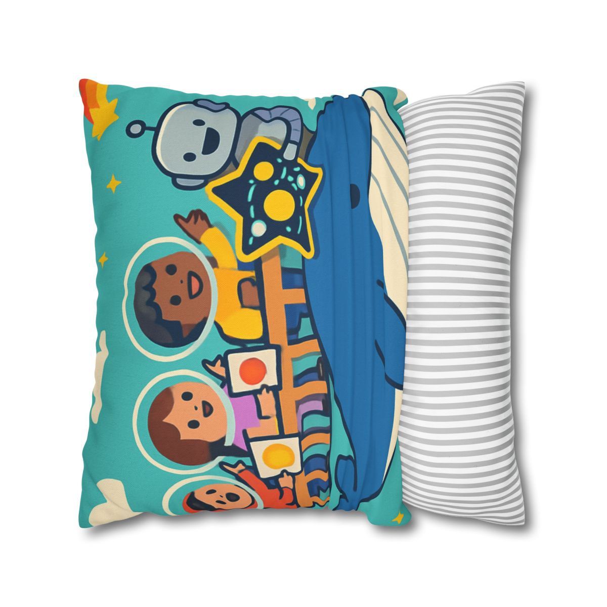 Comet Classroom In The Sky Whale designer print pillow cases