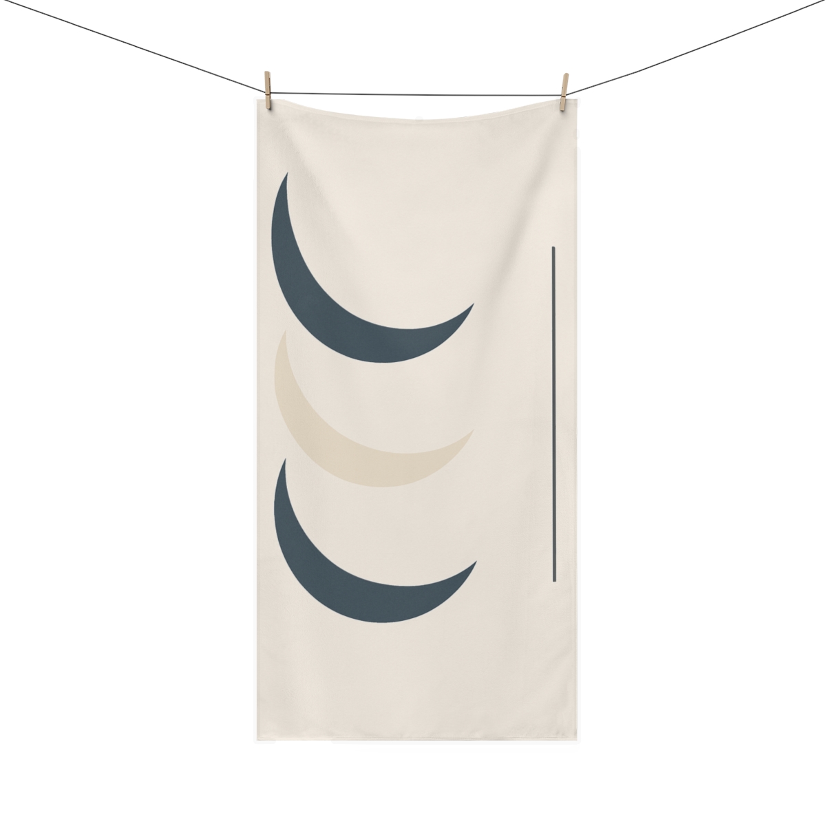 Staggered Crescent Trio soft cotton towels