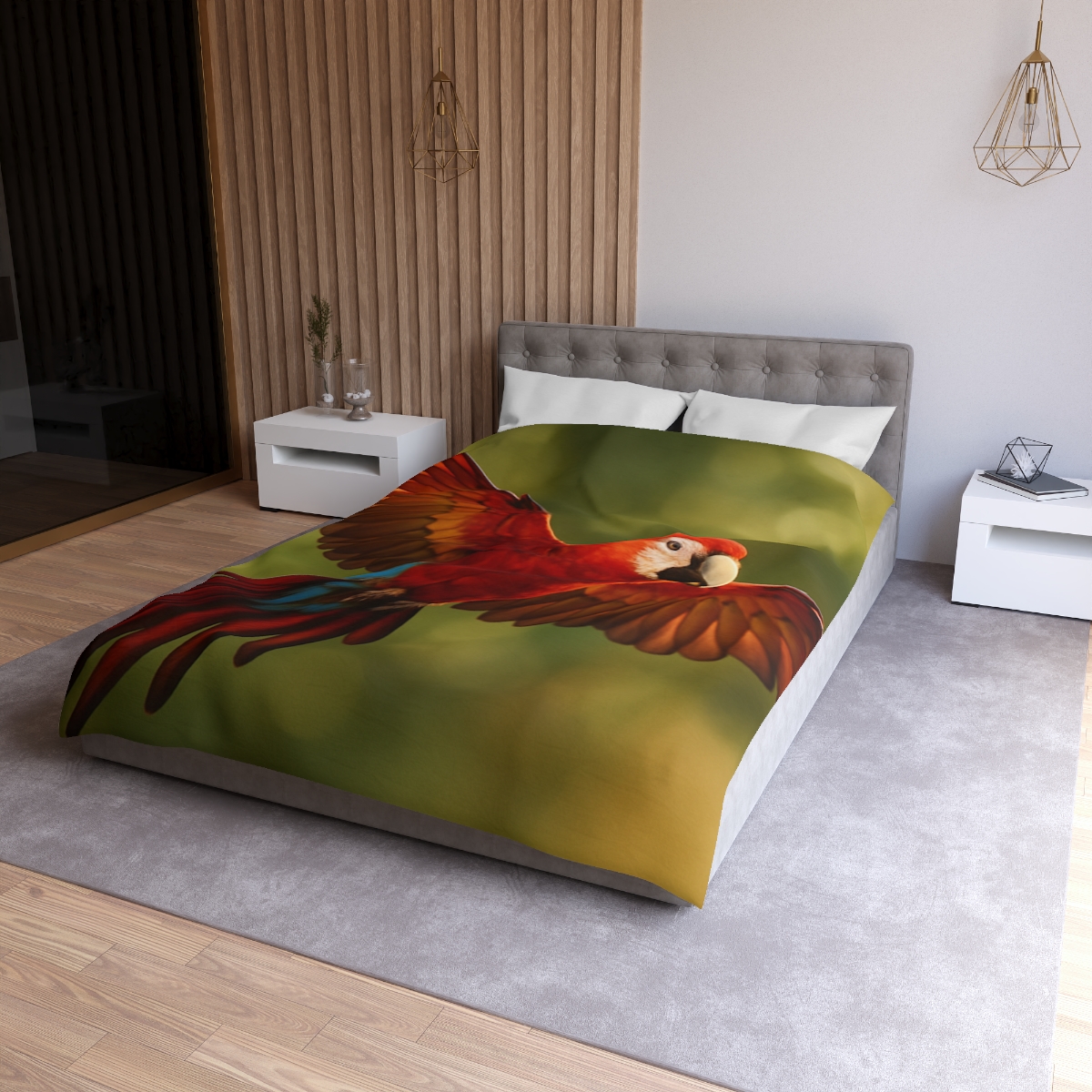 Scarlet Arc Macaw In Flight personalized bedding duvets