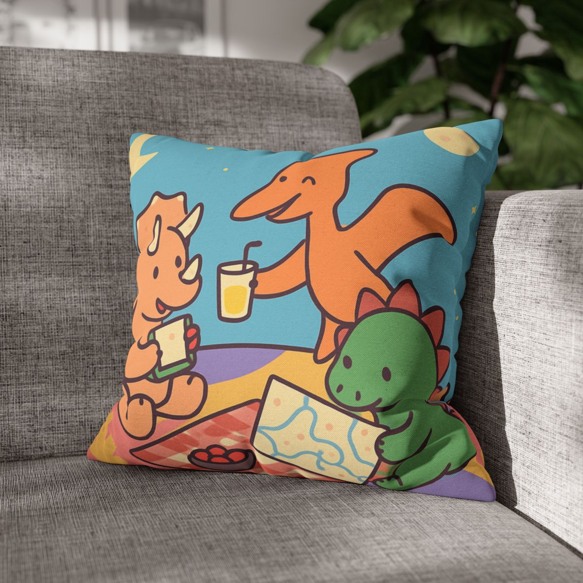 Planet Picnic With Dinosaurs custom pillow cases