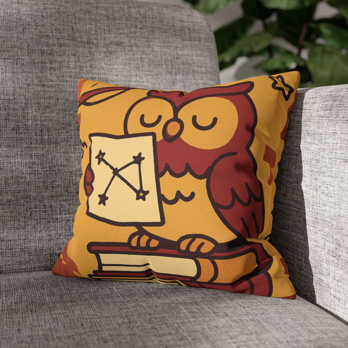 Cosmic Owl Library trendy patterned pillow cases