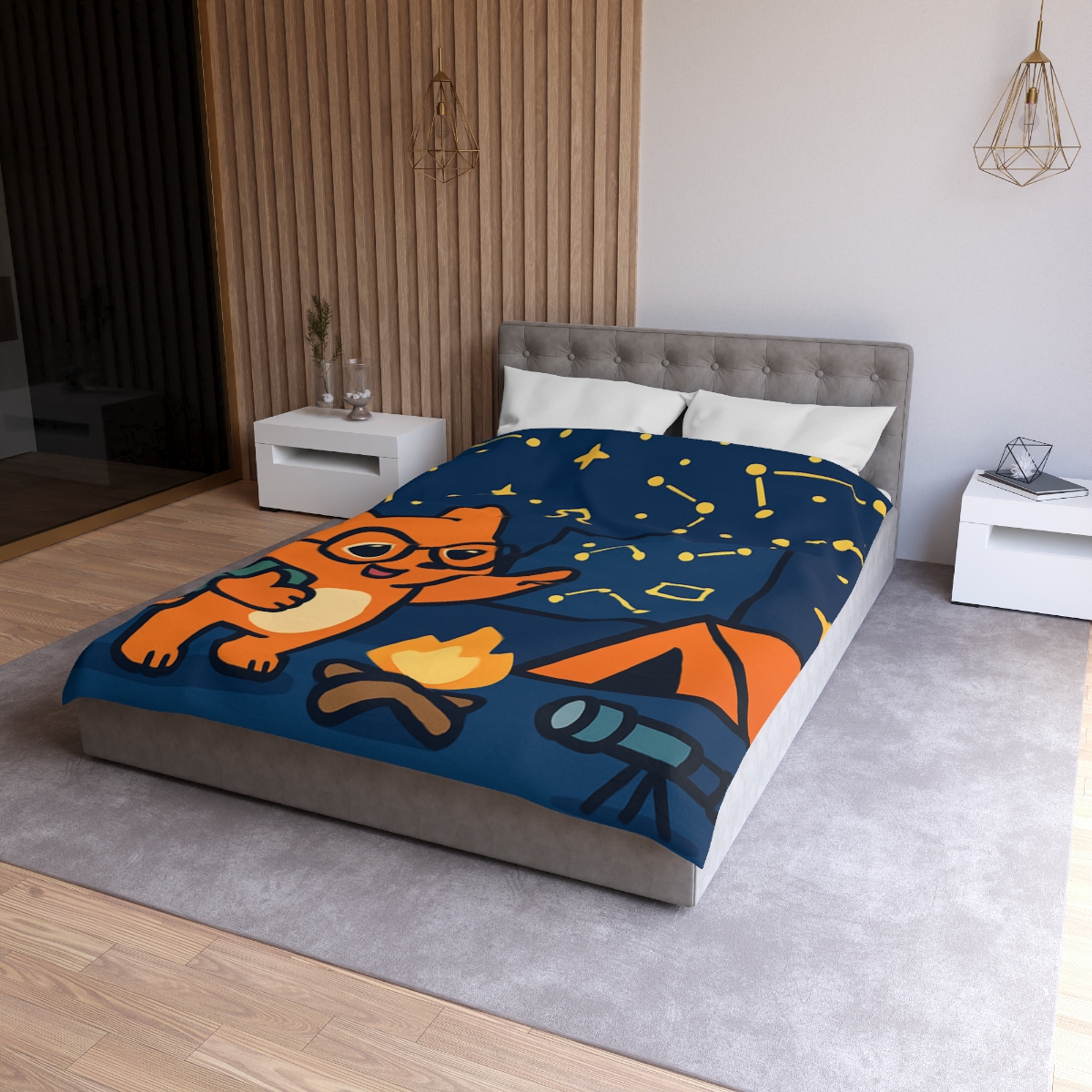 Constellation Camping With Fox Astronomer duvets for gifts