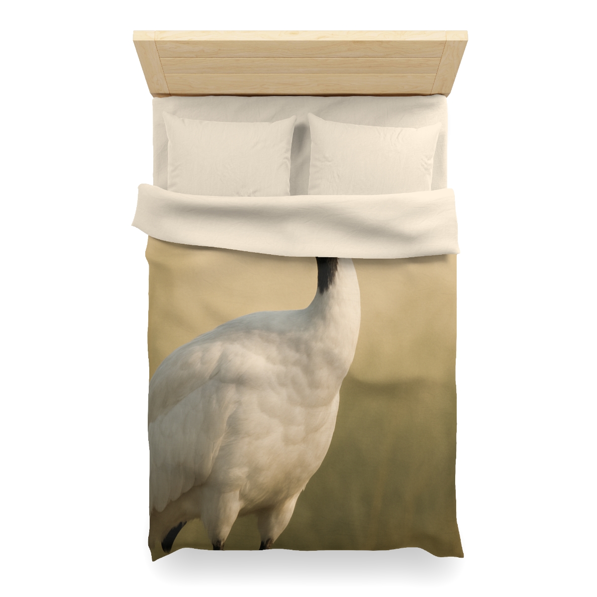 Quiet Halo Red Crowned Crane warm winter duvets