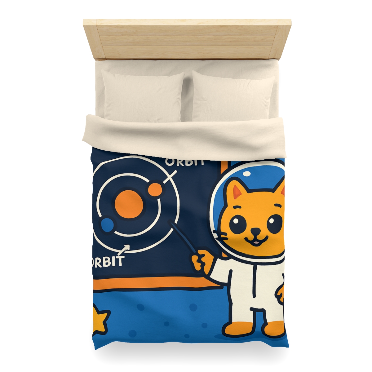 Comet Classroom Cat And The Orbit Chalkboard unique patterned duvets