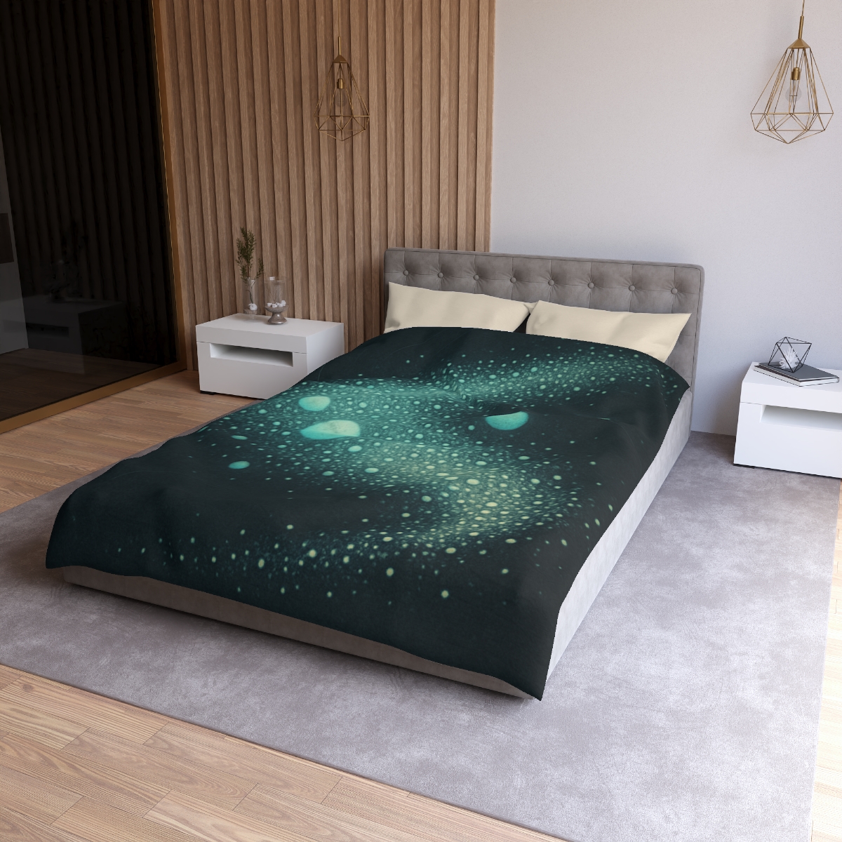 Seed Cluster Nebula Bloom designer printed duvets