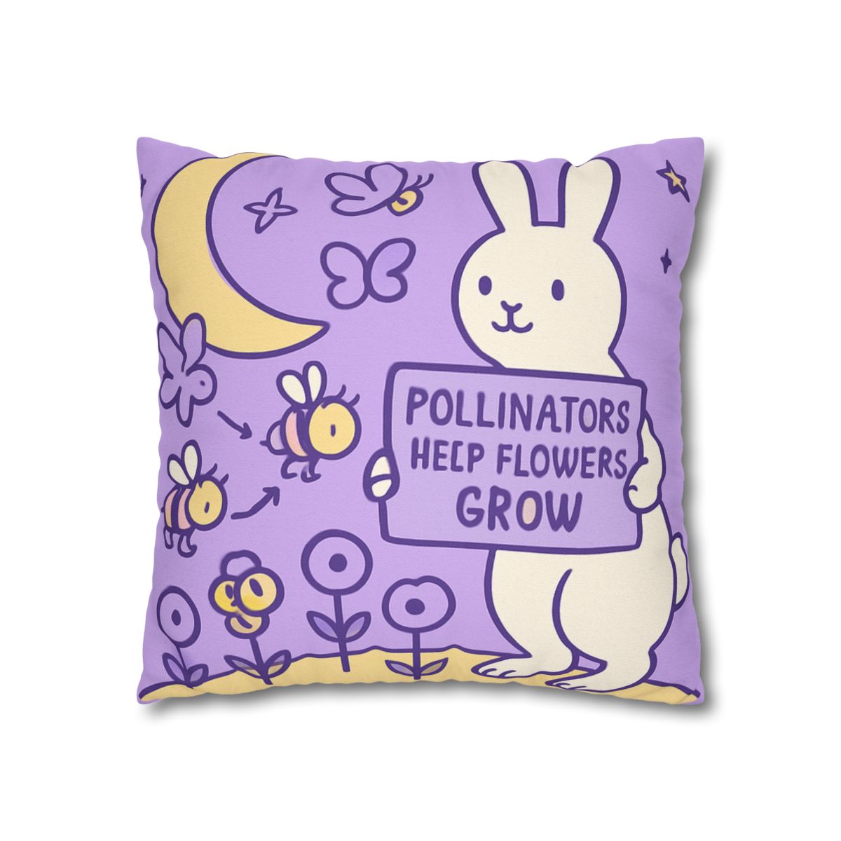 Moon Garden Pollinator Parade custom pillow cases