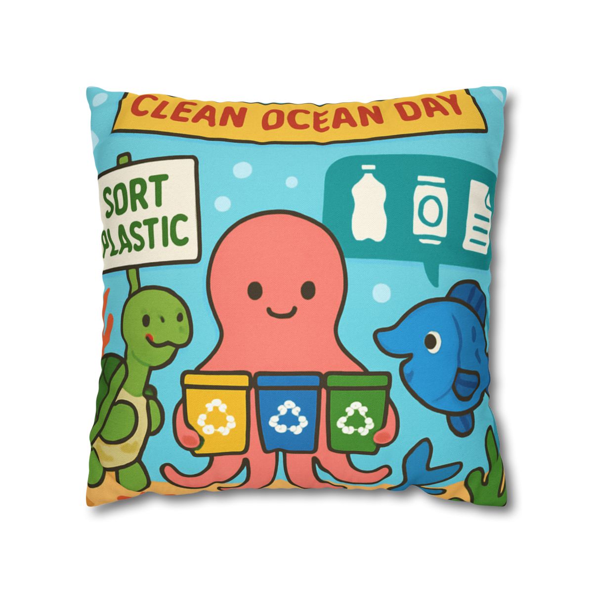 Coral Reef Recycling Parade stylish decorative pillowcases
