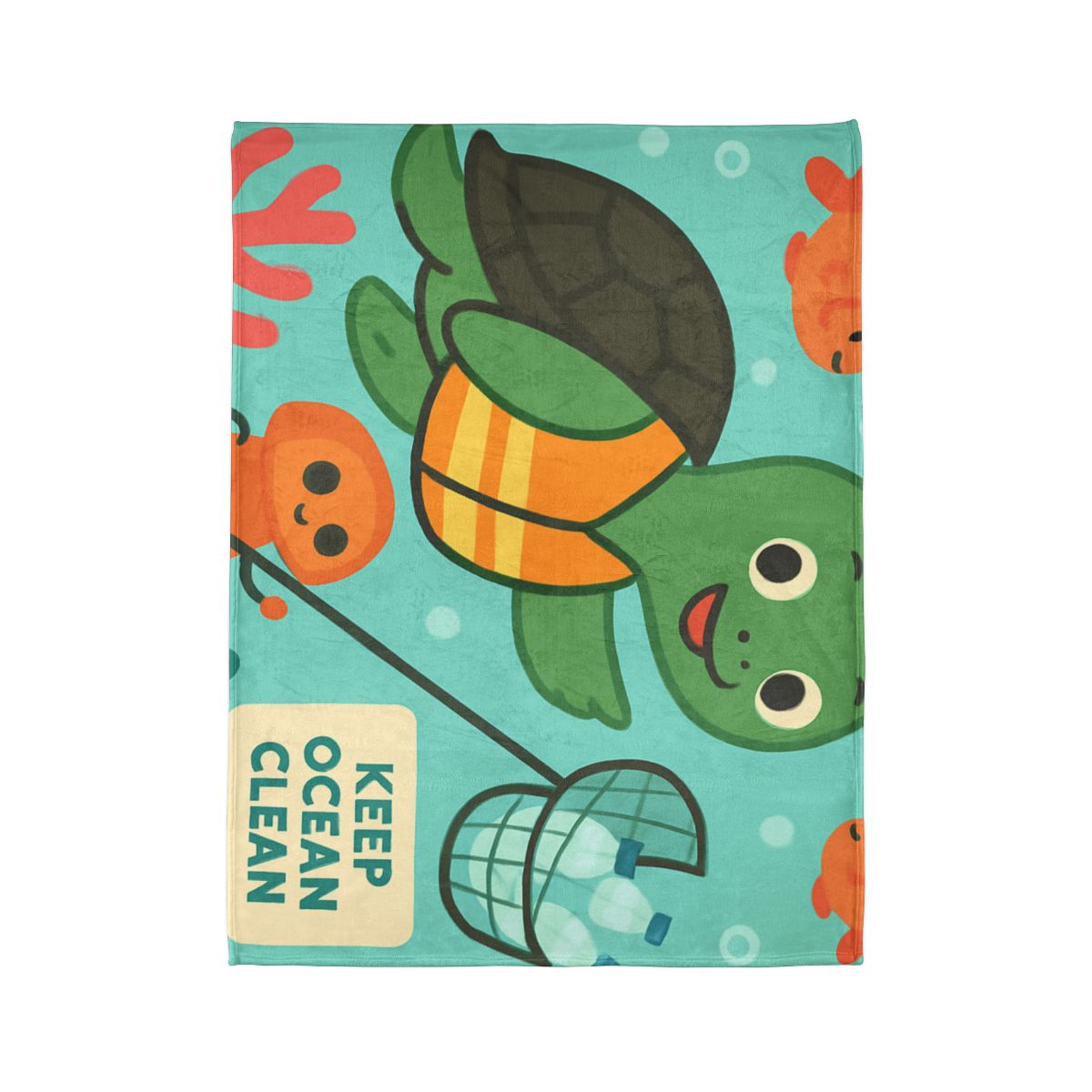Coral Cleanup Turtle Patrol trendy patterned blankets