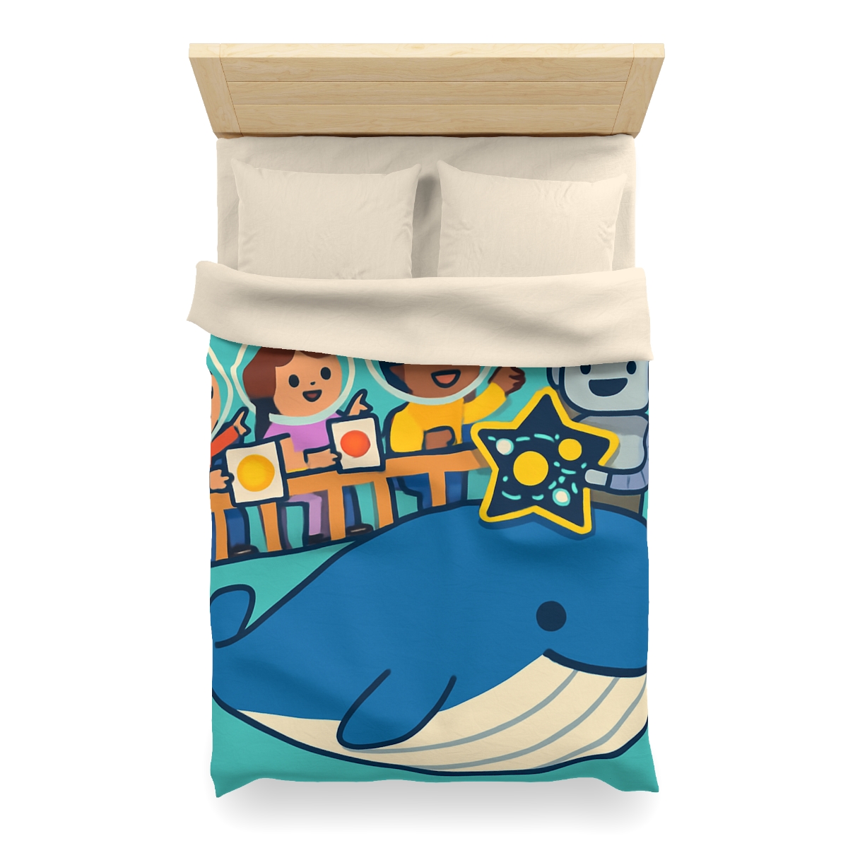 Comet Classroom In The Sky Whale custom duvets