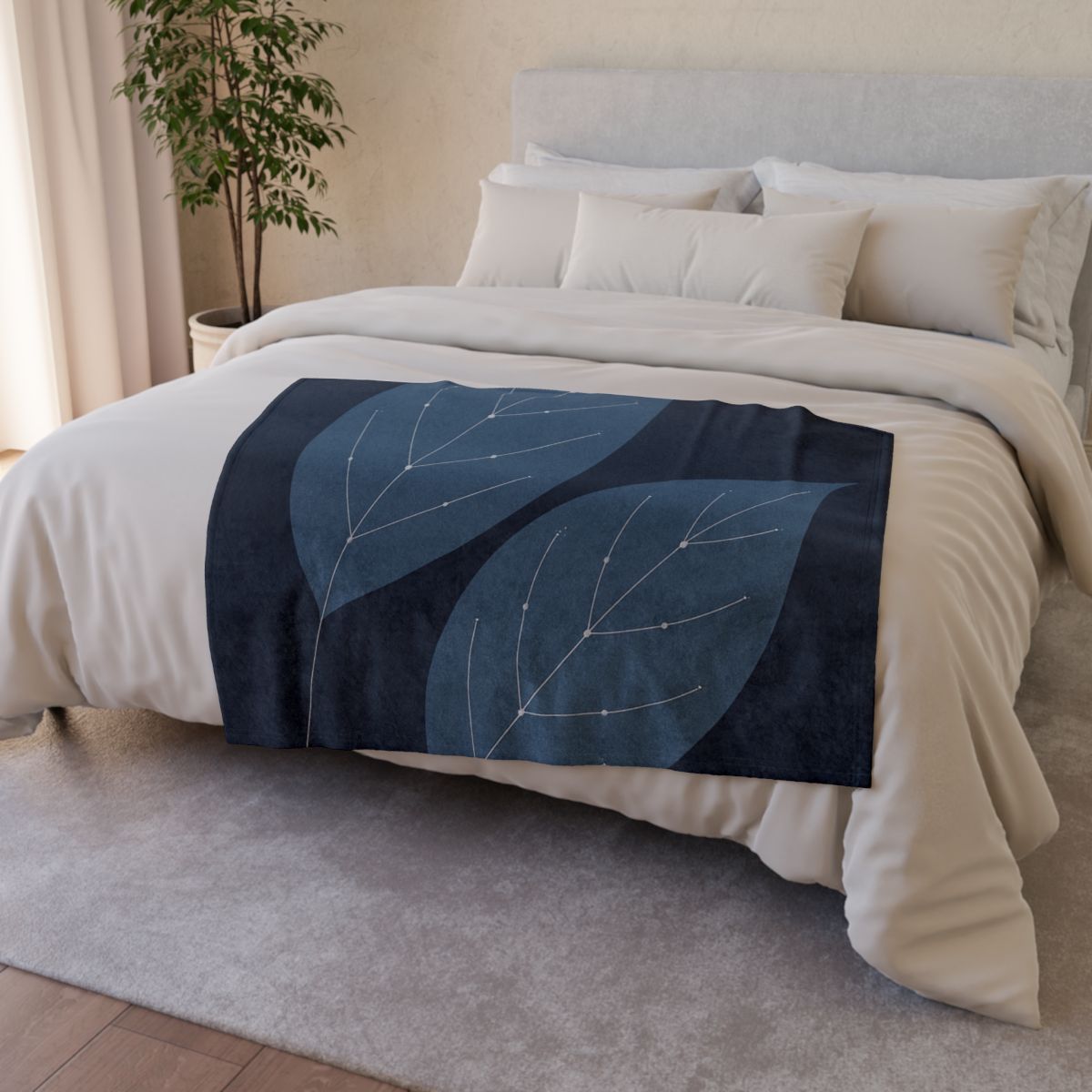 Leaf Vein Constellation Map personalized cozy blankets