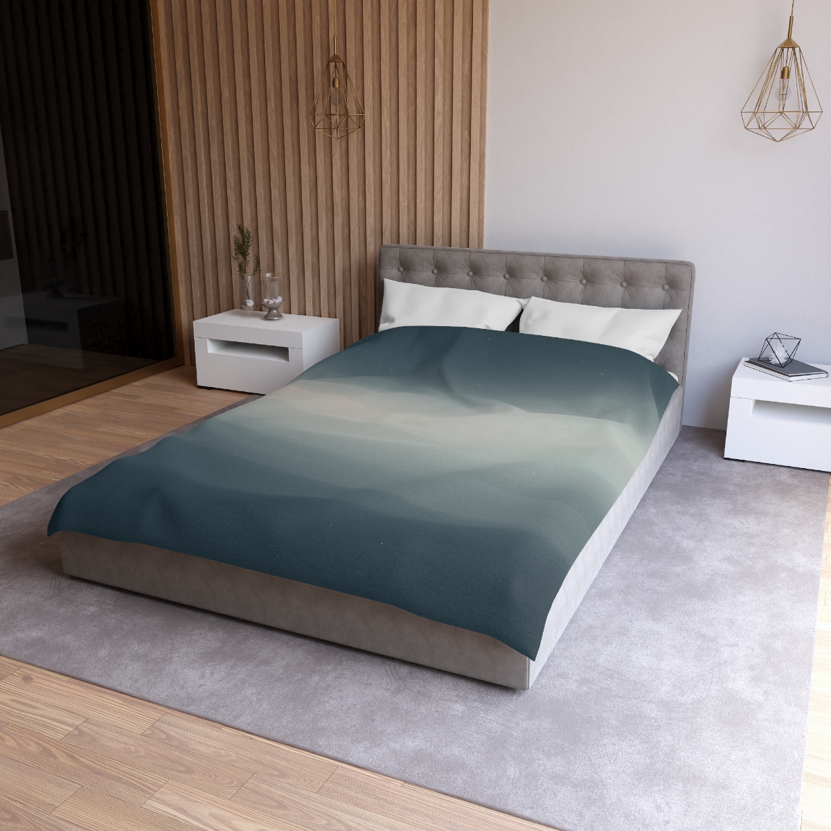 Dark Energy Veil Gradient designer printed duvets