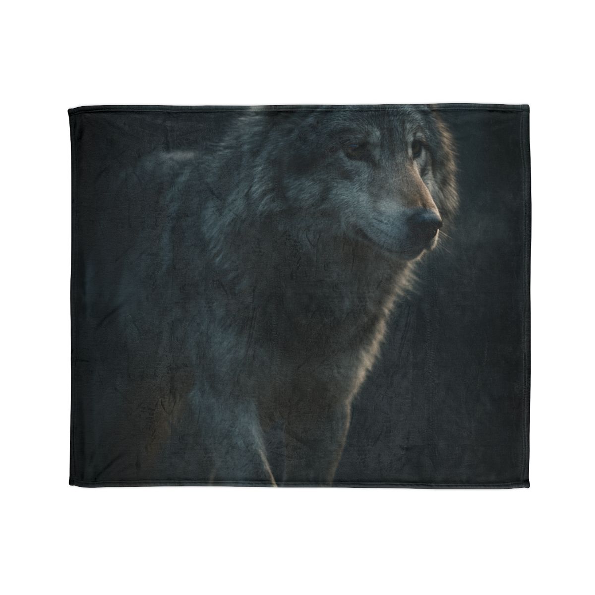 Moonlit Sentinel Gray Wolf soft fleece blankets