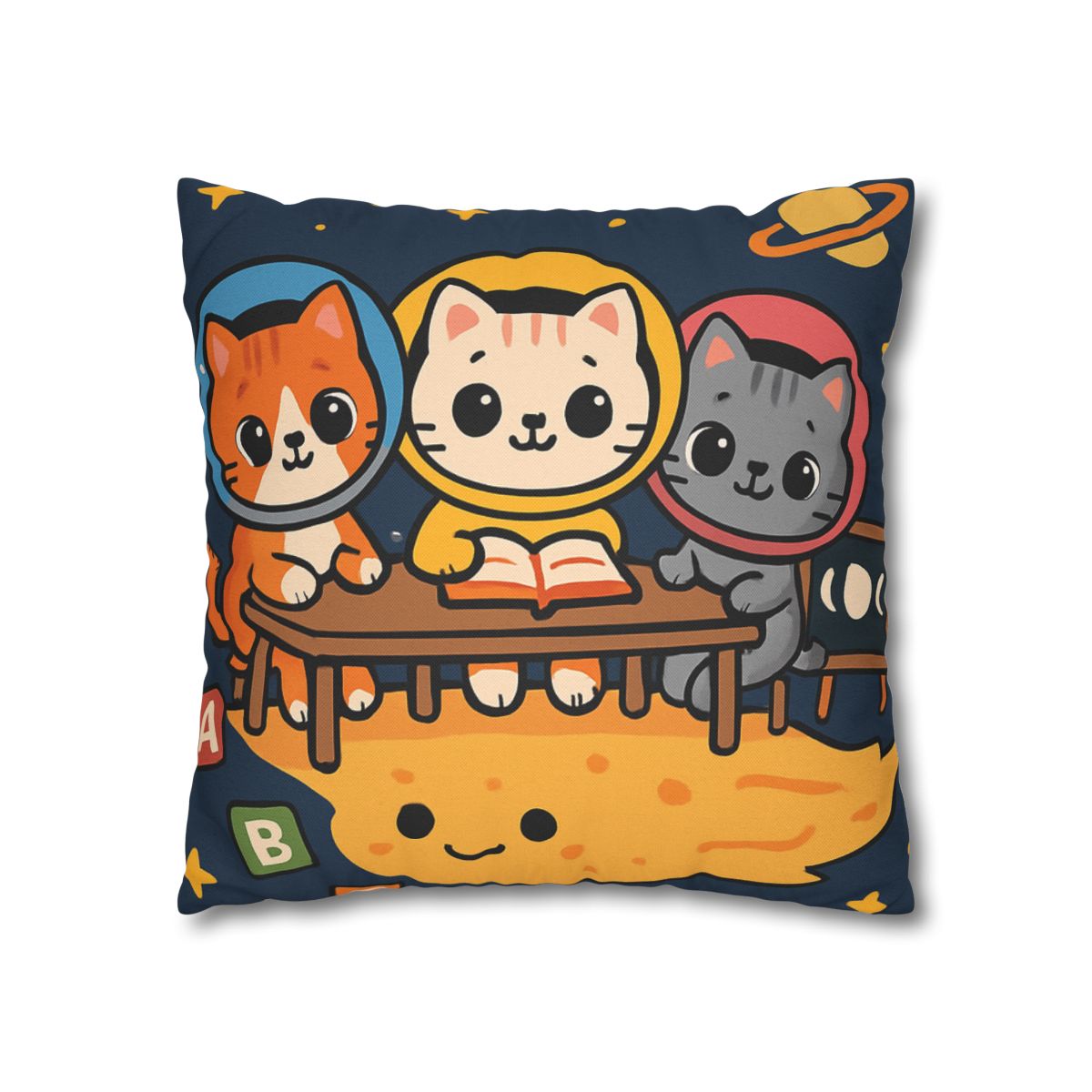 Comet Classroom With Curious Kittens custom pillow cases