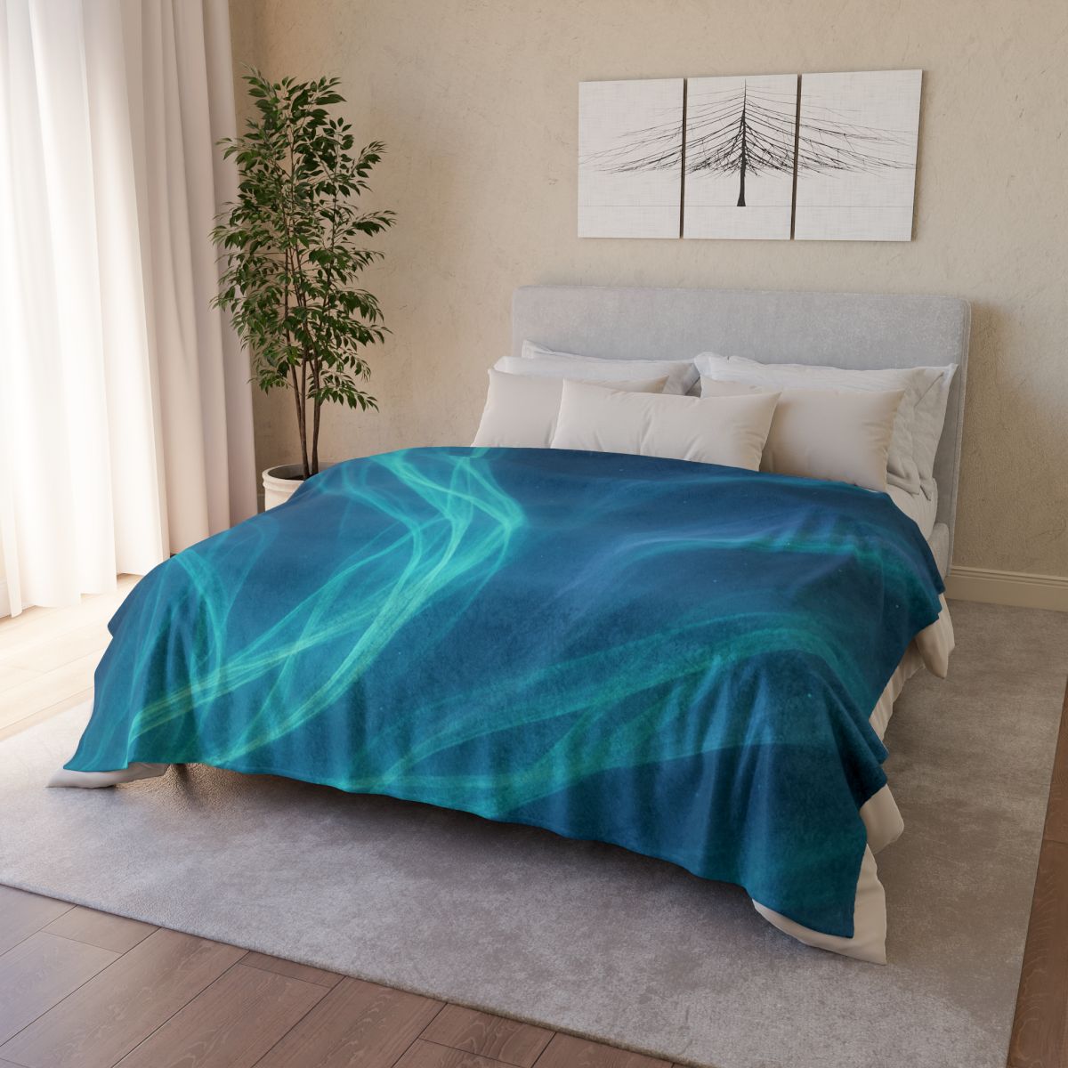 Aurora Filament Mosaic designer printed blankets