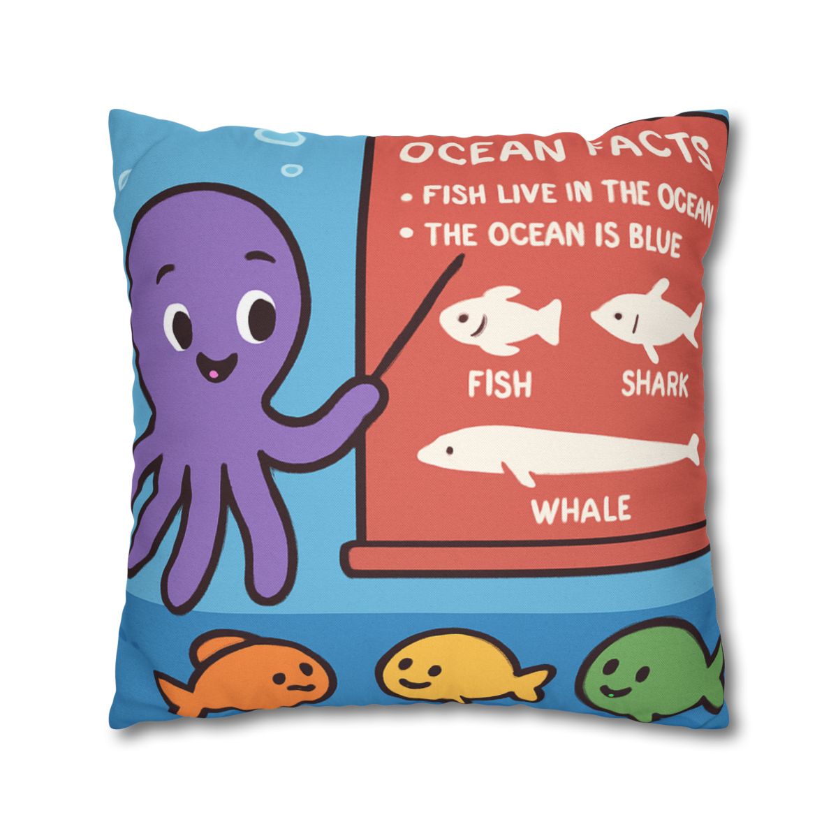 Coral Classroom With Professor Octopus soft cotton pillow cases