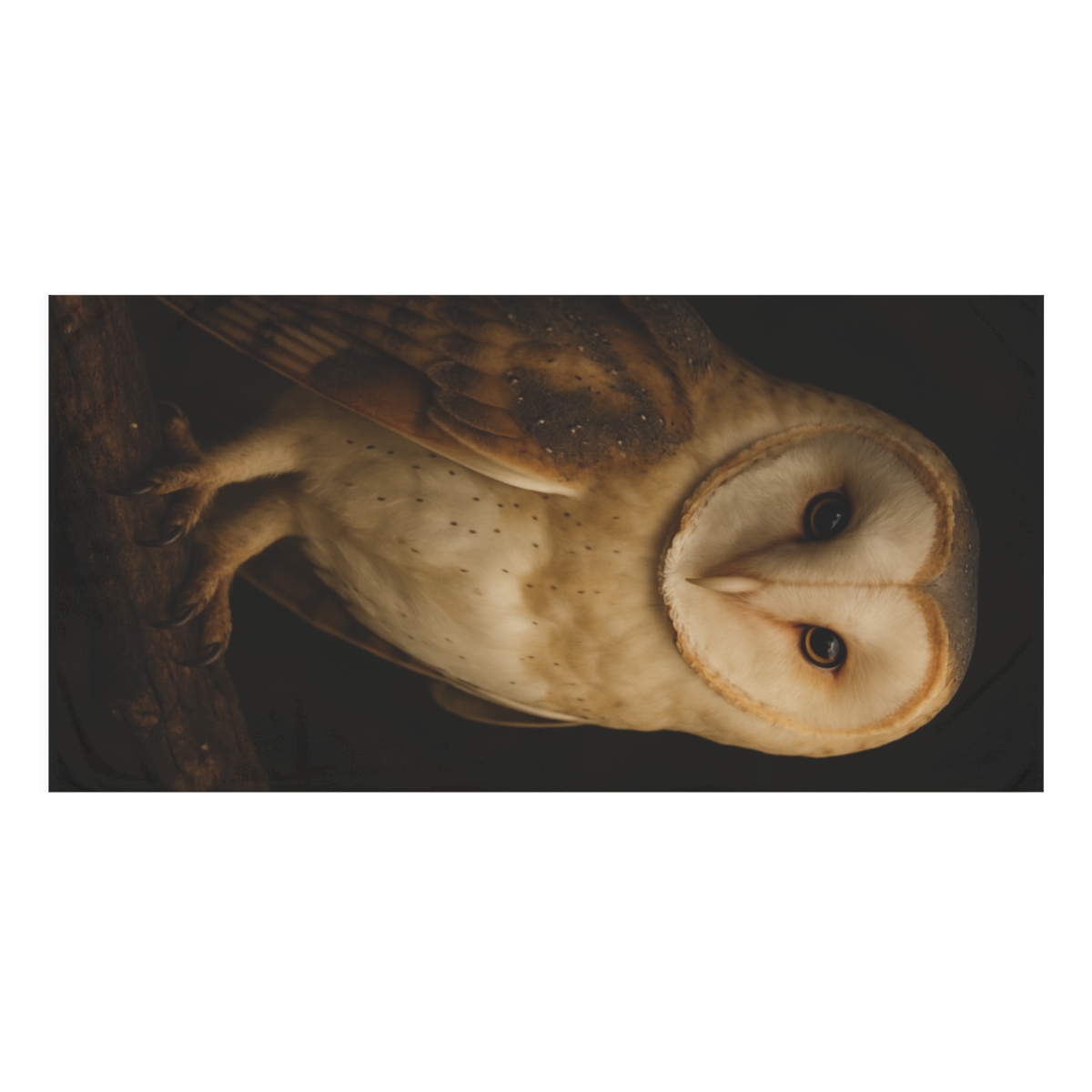 Amber Gaze Barn Owl designer printed towels