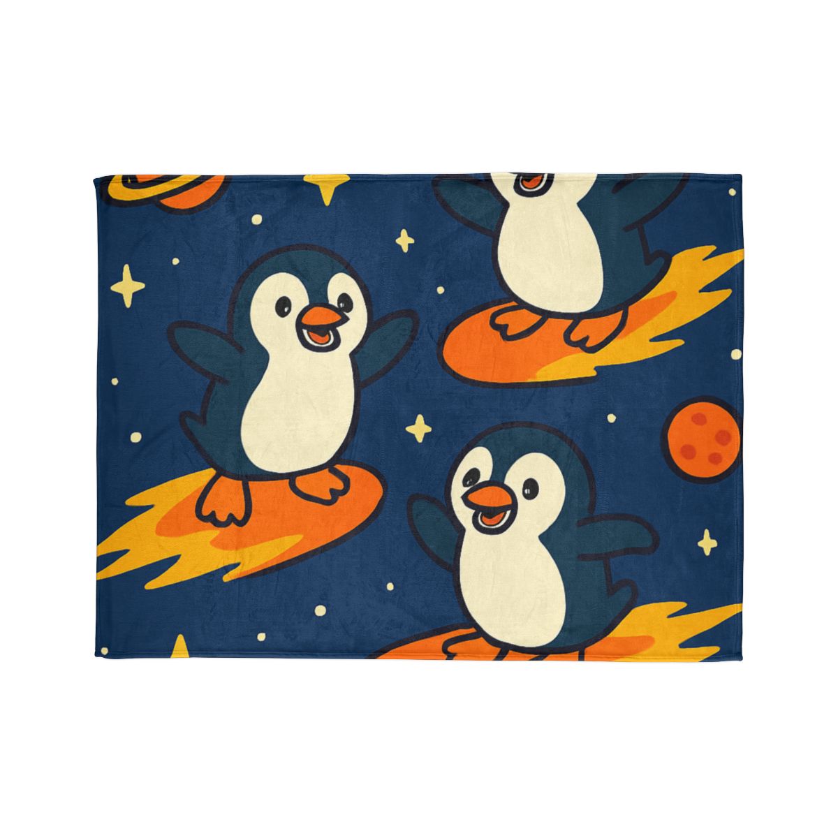 Comet Surfing Penguin Patrol warm winter blankets