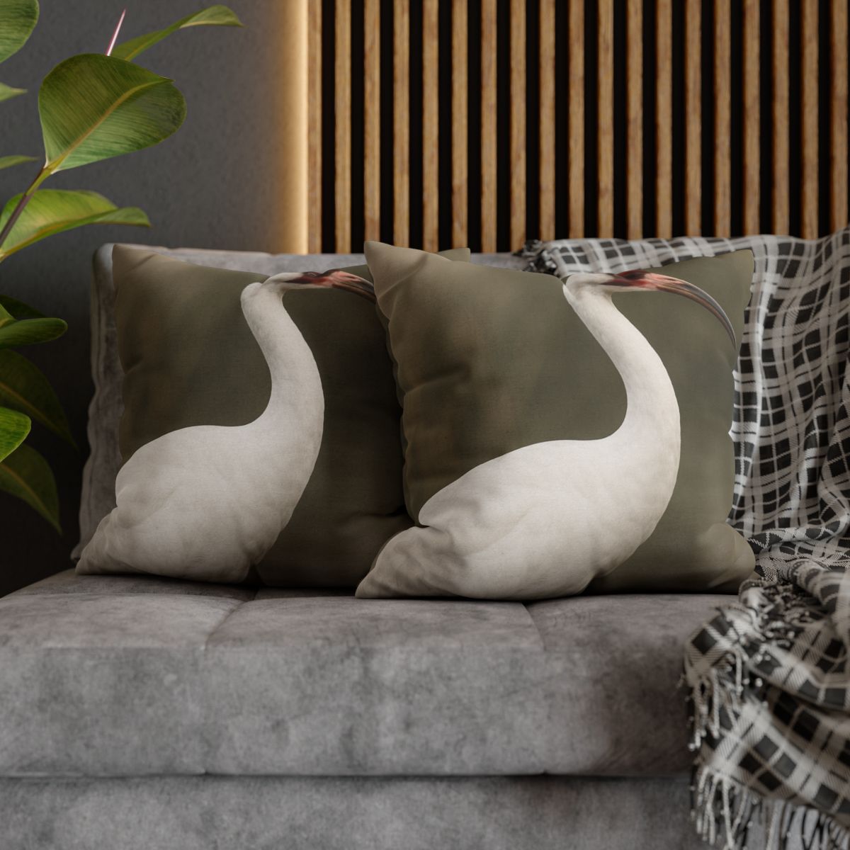 Silver Poise Whooping Crane comfortable bedding pillow covers