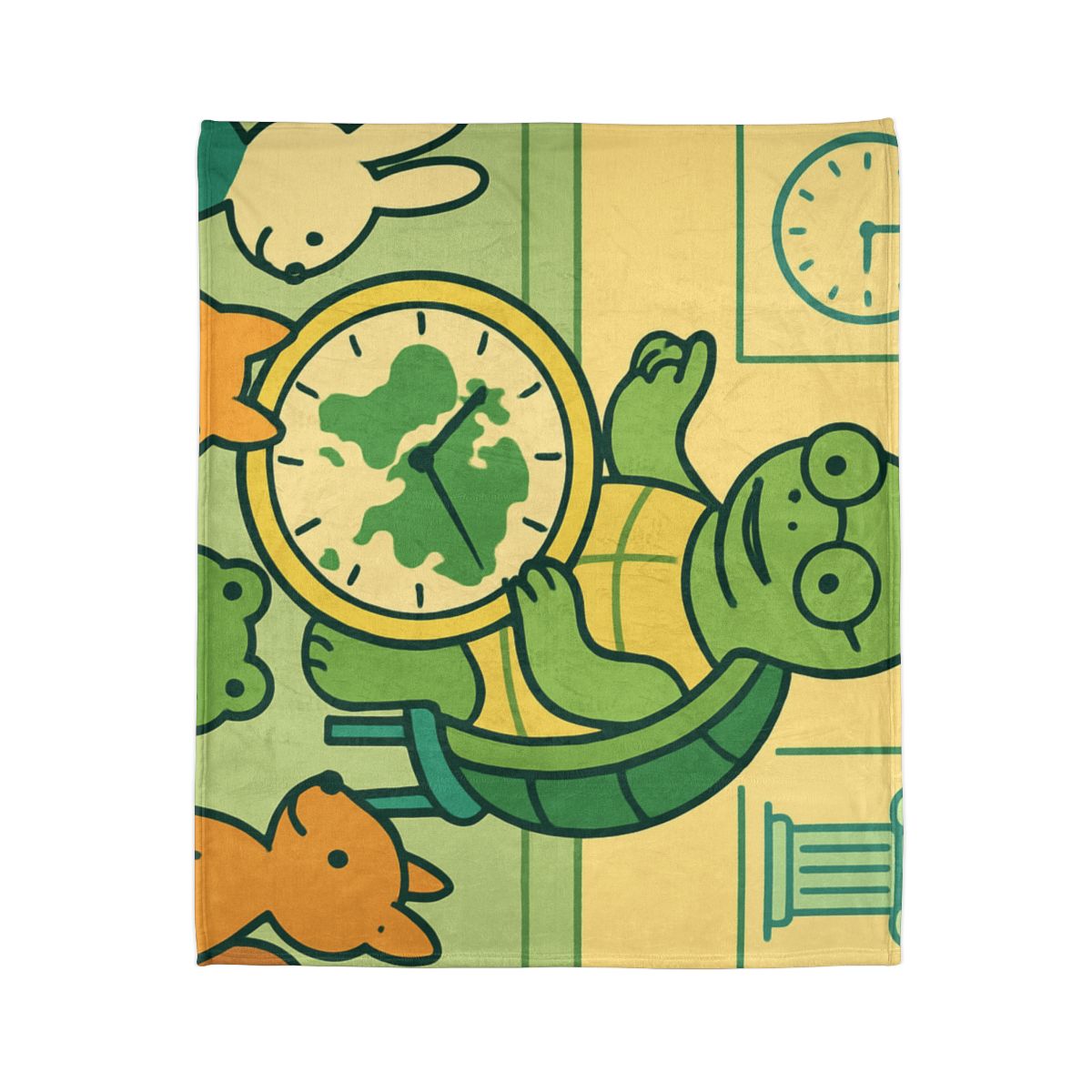 Time-Traveling Turtle School decorative home blankets