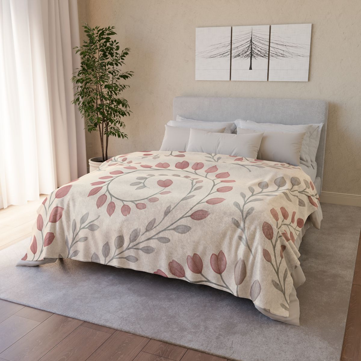 Bud Spiral Cascade soft fleece blankets