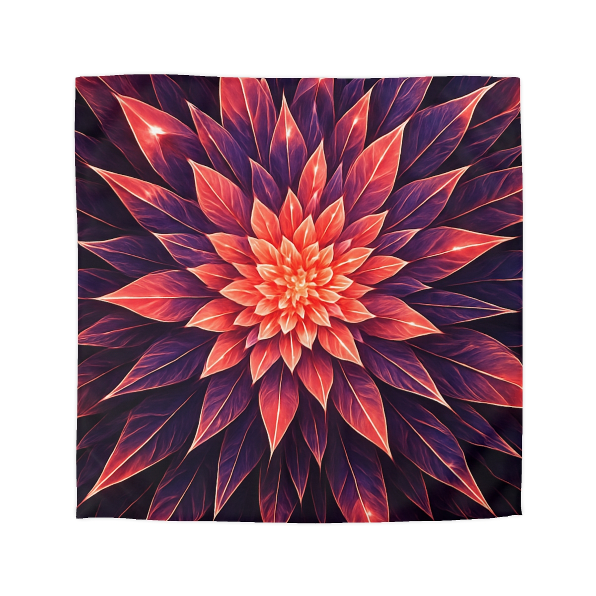 Cosmic Bloom Fractal personalized bedding duvets