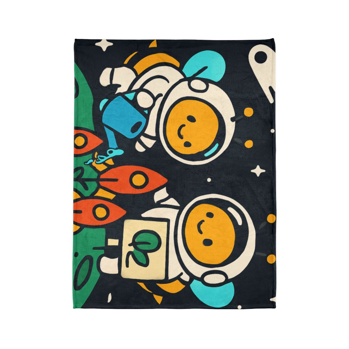 Rocket Garden Of The Bumblebee Astronauts personalized cozy blankets