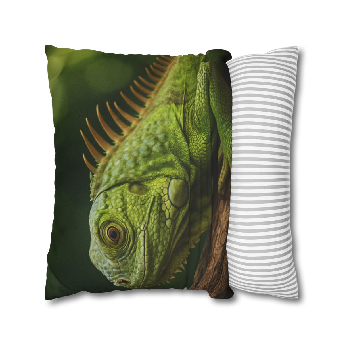 Verdant Gaze Green Iguana soft cotton pillow cases