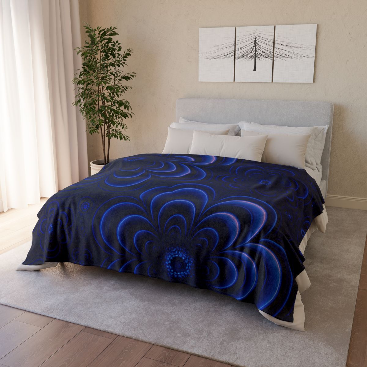 Bloom Ripple Interference designer printed blankets