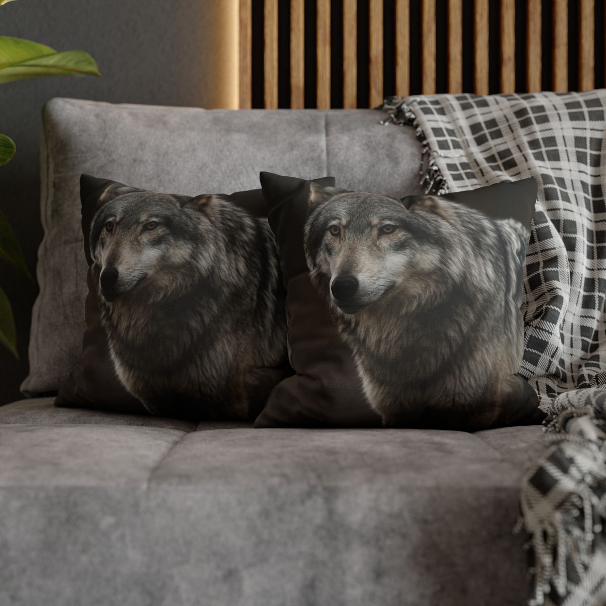 Silver Gaze Gray Wolf personalized pillow covers