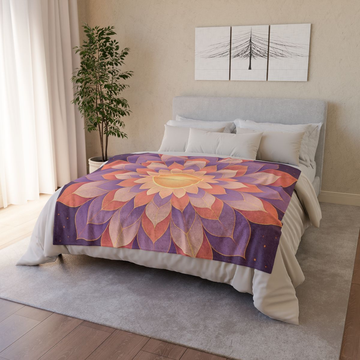 Petal Halo Mandala Drift decorative home blankets