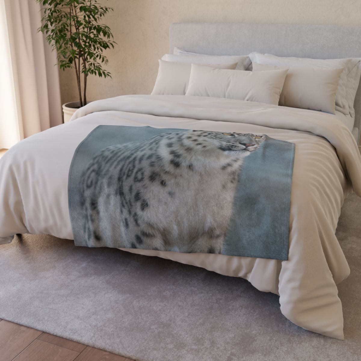 Ridge Phantom Snow Leopard decorative home blankets